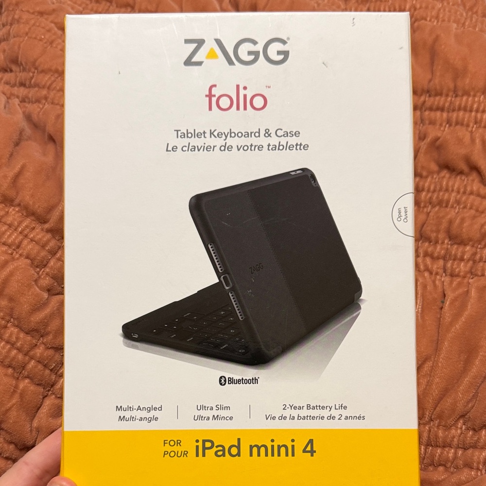 ZAGG Black Folio Tablet Keyboard & Case for iPad Mini 4